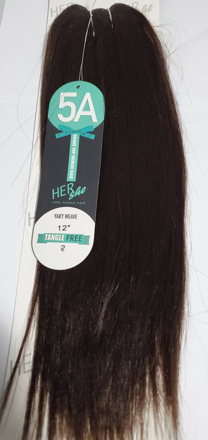 Human hair yaky weave 5A grade yaky weave; shed-free straight sew-in weft. image 8