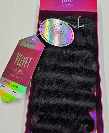 Velvet remi human hair weave Abella wave; curly sew-in weft. image 3