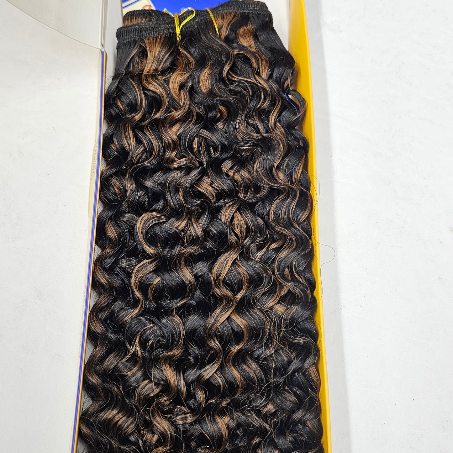 Human hair water wave tangle-free; curly sew-in weft. image 2