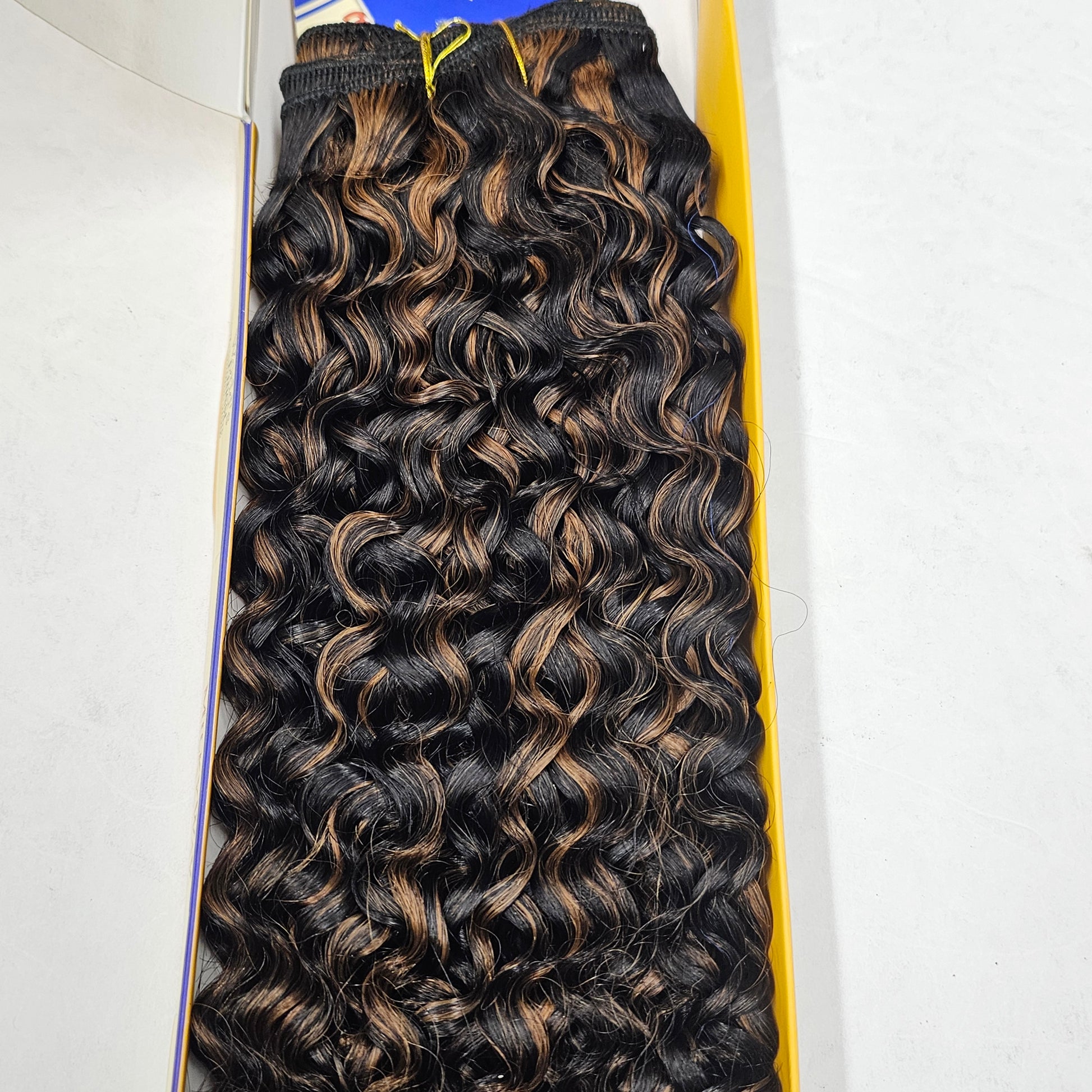 Human hair water wave tangle-free; curly sew-in weft. image 2
