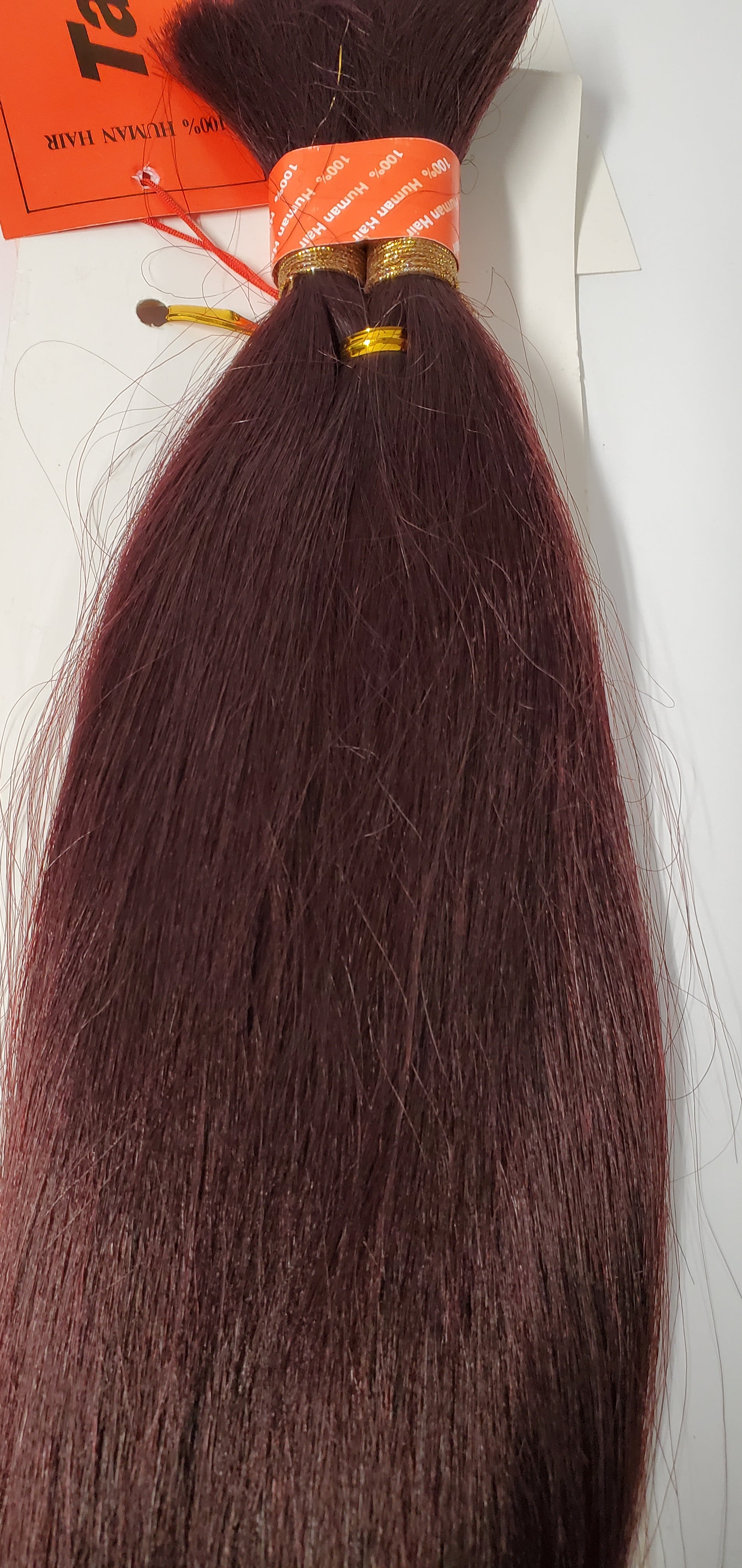Human hair tangle-free yaki bulk straight for braiding; 16 inch. image 4
