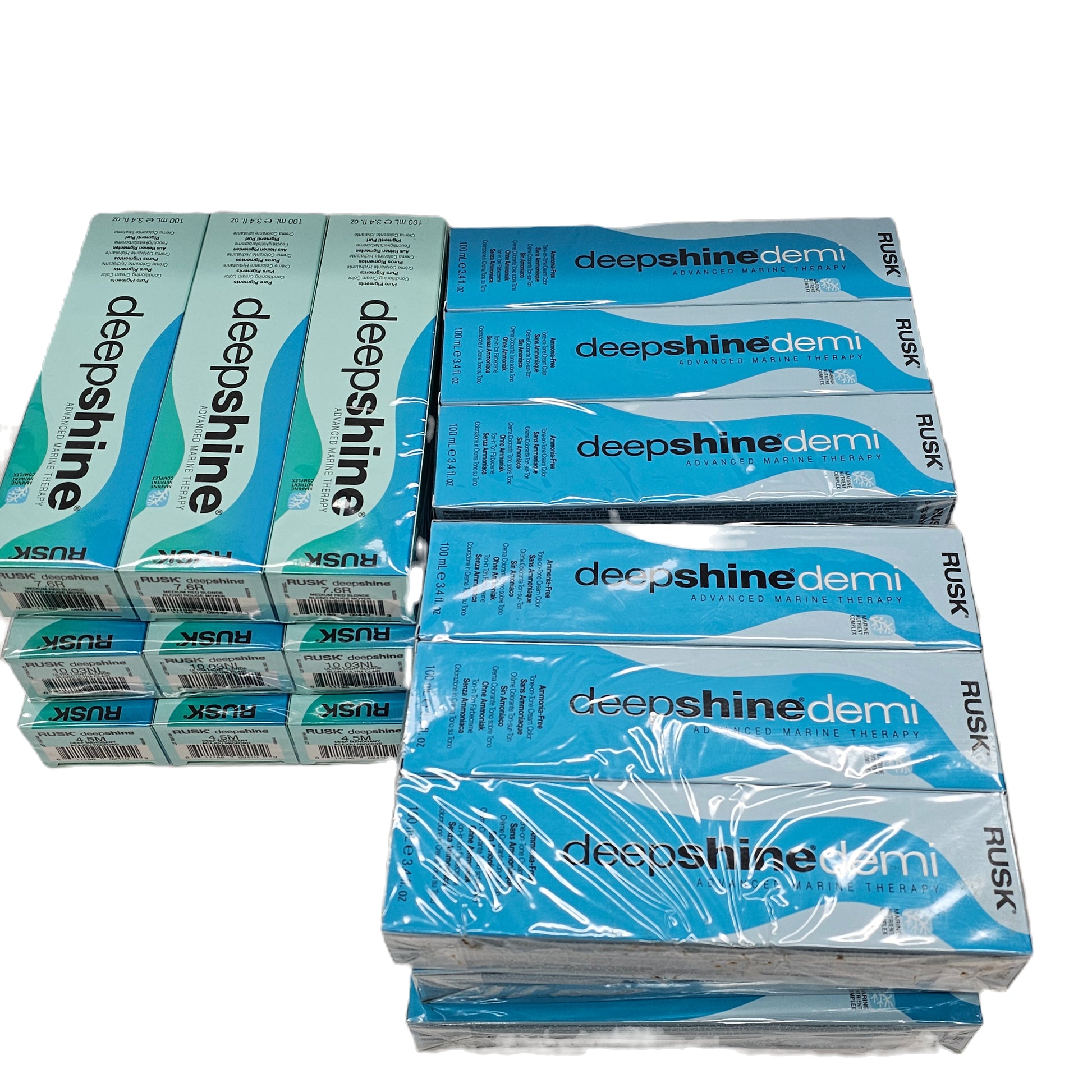 Lot of 132 pcs; Rusk deepshine demi hair color; advanced marine therapy;3.4fl.oz image 0