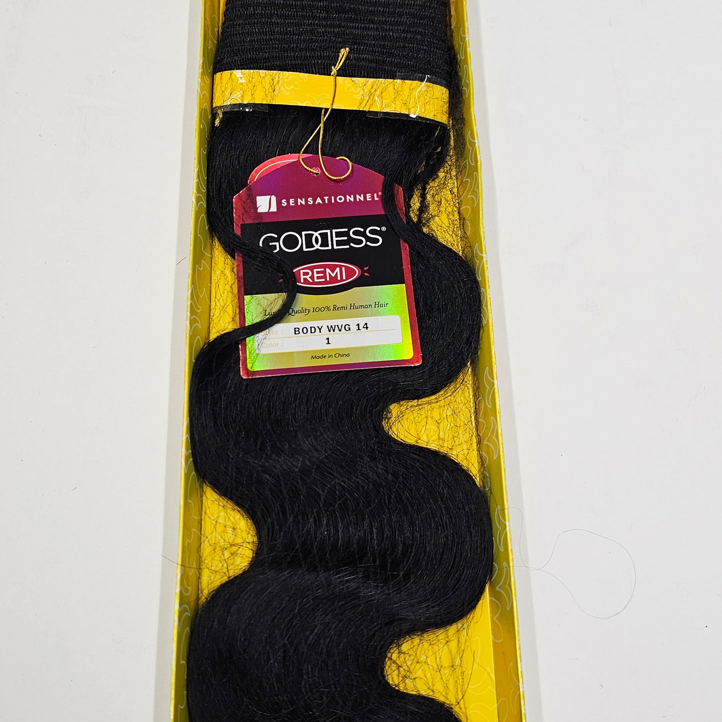 Curly human hair weave tangle-free for sew-in; Goddess remi body wave; wefts image 2
