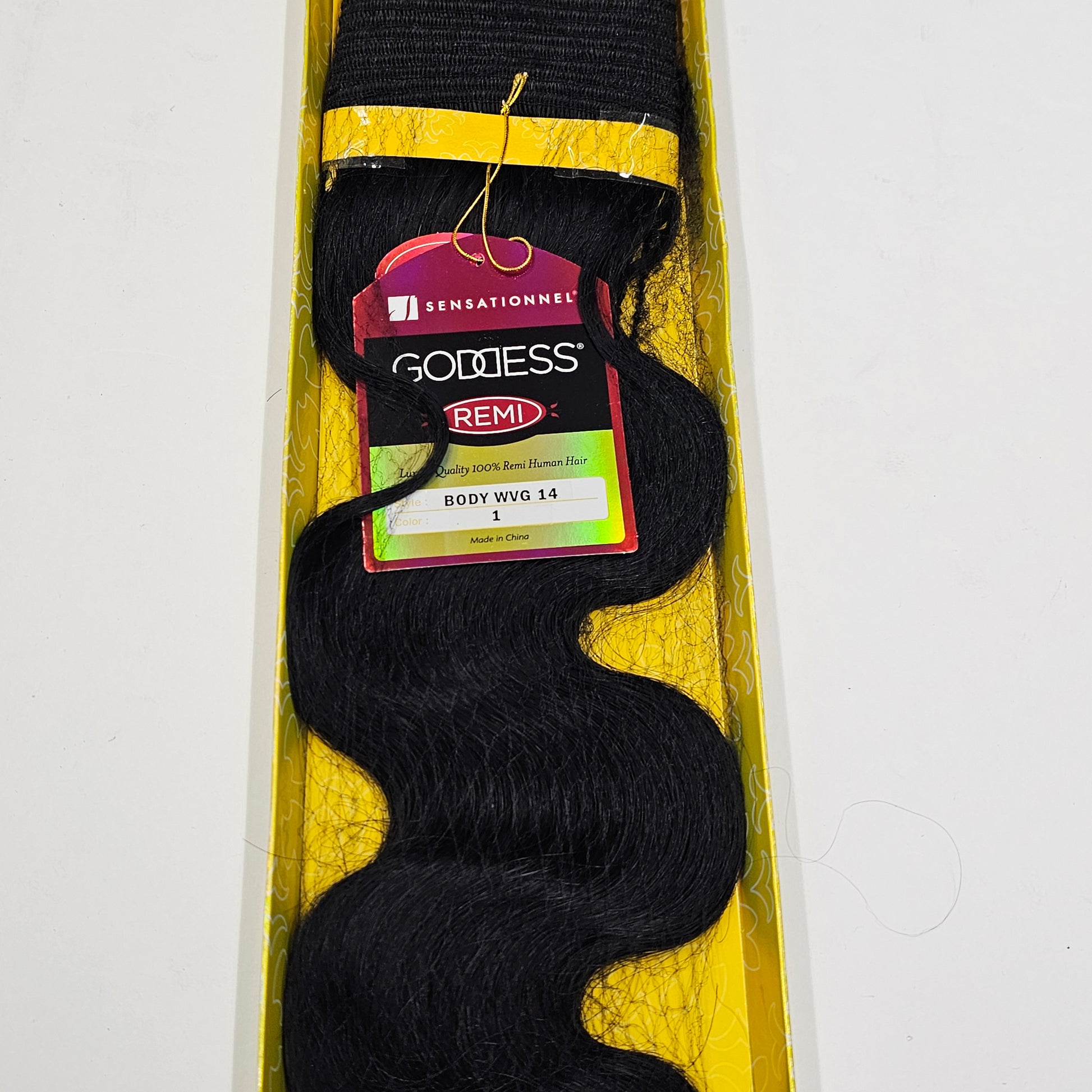 Curly human hair weave tangle-free for sew-in; Goddess remi body wave; wefts image 2