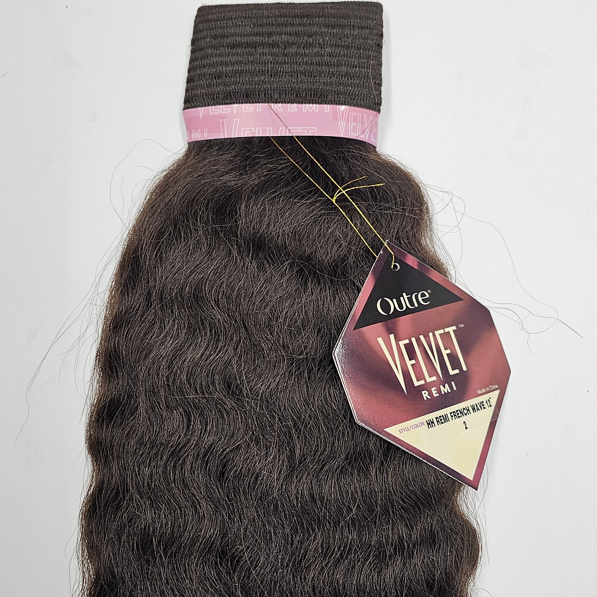 Human hair velvet remi french wave weave; wavy sew-in weft. image 1