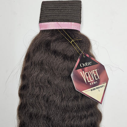 Human hair velvet remi french wave weave; wavy sew-in weft. image 1
