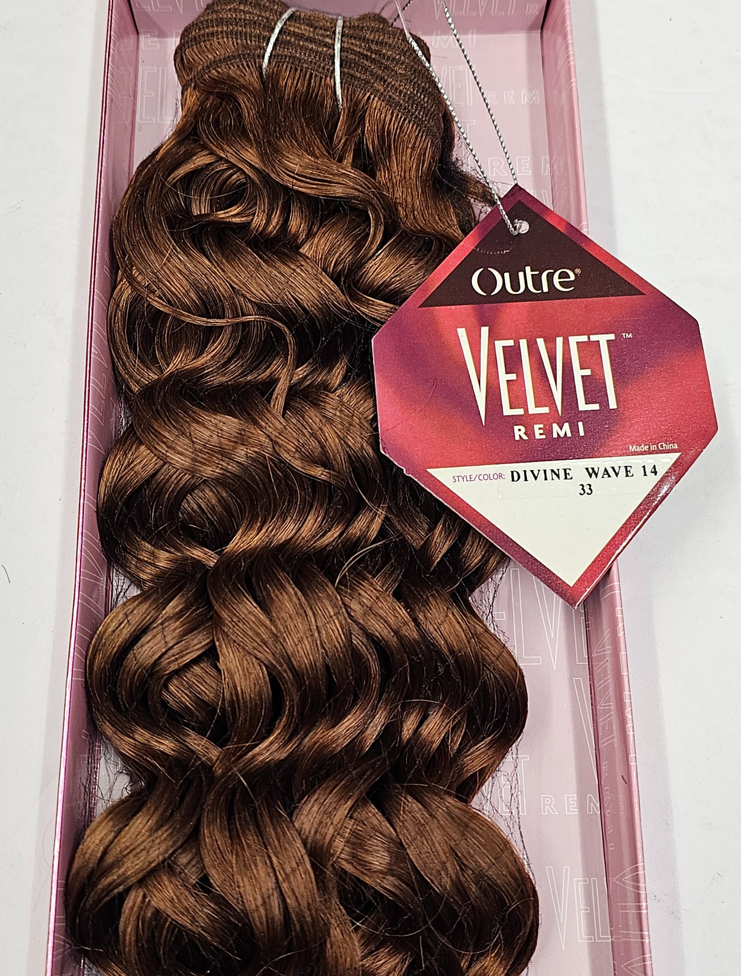 Outre velvet remi human hair weave divine wave; curly sew-in weft. image 4