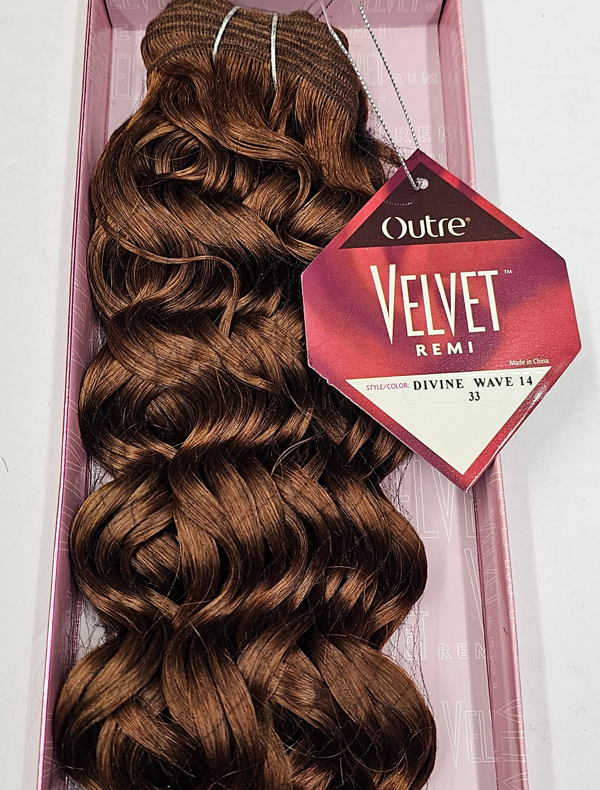 Outre velvet remi human hair weave divine wave; curly sew-in weft. image 4