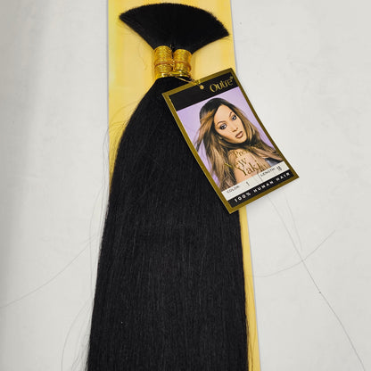 Tangle-free human hair premium new yaki bulk for braiding, straight image 8