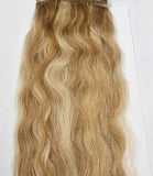 Human hair tangle-free super french weaving; wavy sew-in weft; mixed colors image 0