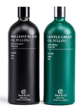 Ayurvedic Oil Pulling Set – Brilliant Black® Charcoal Whitening + Gentle Green® Neem & Moringa, 2 × 6.75 oz