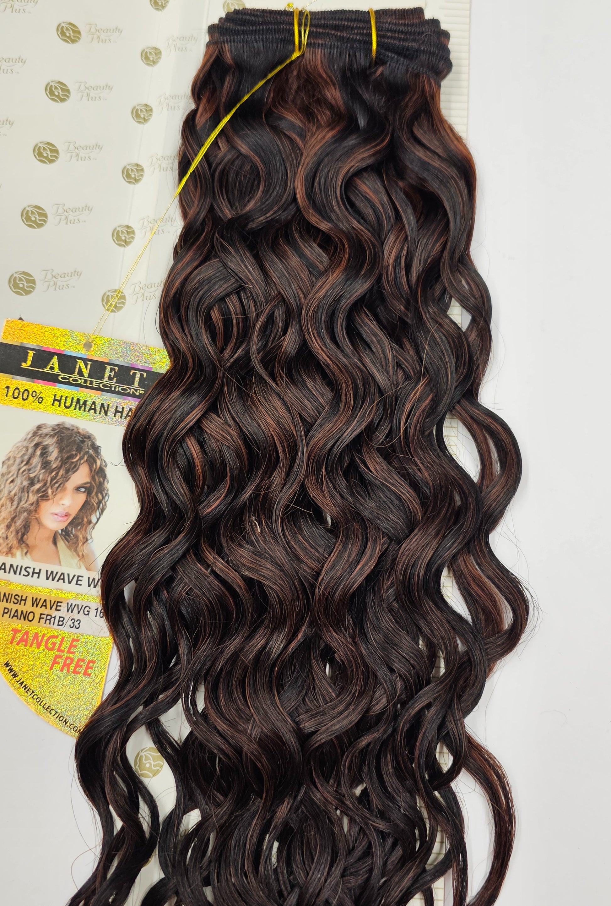 Curly human hair weave tangle-free for sew-in; Spanish wave;wefts. image 2