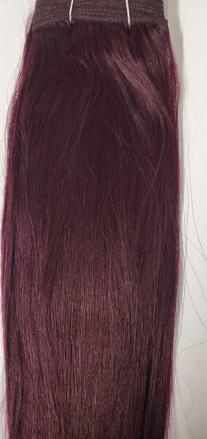 100% human hair tangle-free weave; 14 inch Yaky; straight; weft; sew-in image 5