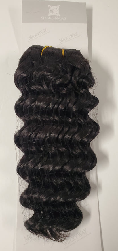 Human hair deep wave weave tangle-free; curly sew-in weft. image 6