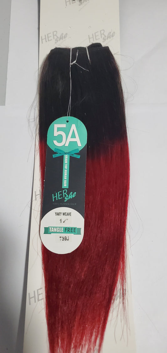 Human hair yaky weave 5A grade yaky weave; shed-free straight sew-in weft. image 1