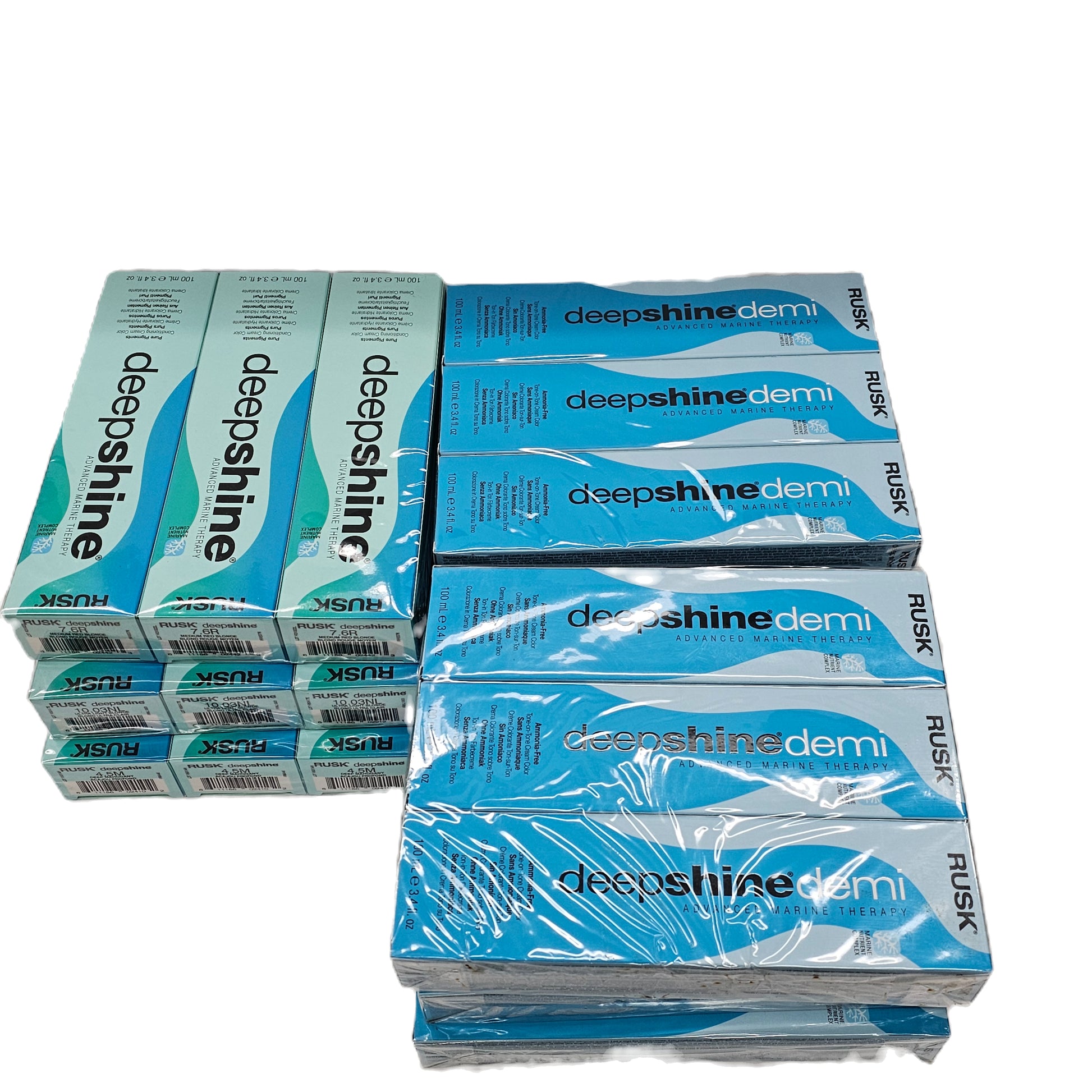 Lot of 132 pcs; Rusk deepshine demi hair color; advanced marine therapy;3.4fl.oz image 1