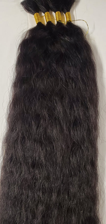 Wet and wavy human hair tangle-free french refined super bulk for braiding image 4