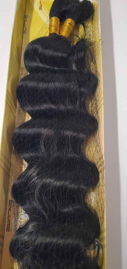 Human hair blended pro-mix Ripple deep bulk; curly hair for braiding. image 1