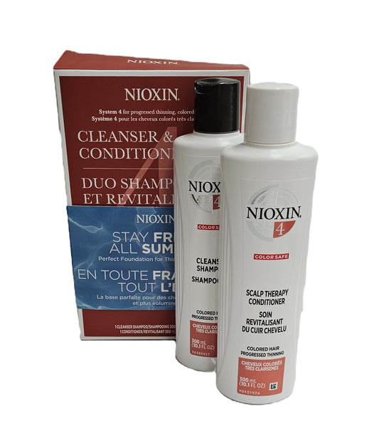 Nioxin 4 Cleanser and conditioner duo;  progressed thinning hair, colored hair image 1