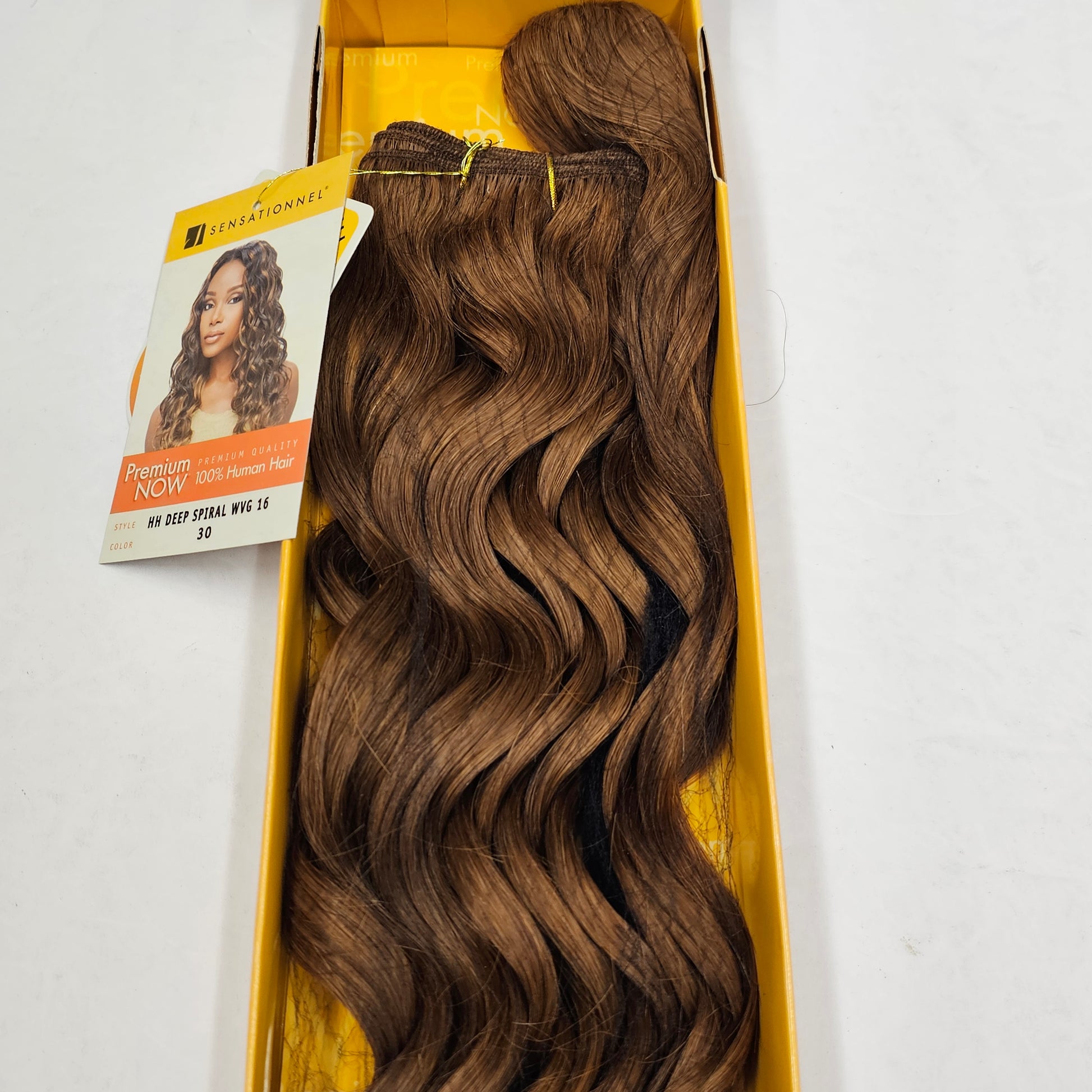 Human hair tangle-free deep spiral weave; curly sew-in weft image 1