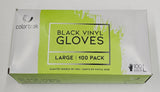 10 packs of Black vinyl gloves by Colortrak; size L; 100 pack image 0