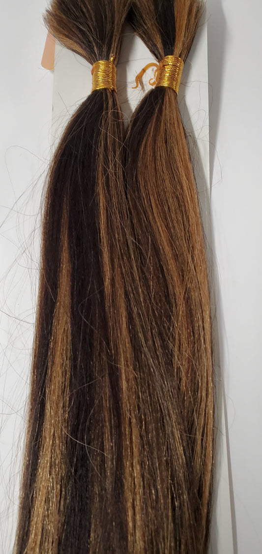 Human hair tangle-free yaki bulk  straight for braiding; 18 inch image 0