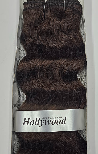 Human hair weave tangle-free Italian hi body wave; curly sew-in weft. image 1