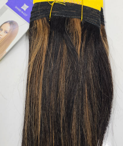 Human hair weave yaky straight for sew-in, wefts, mixed colors image 4