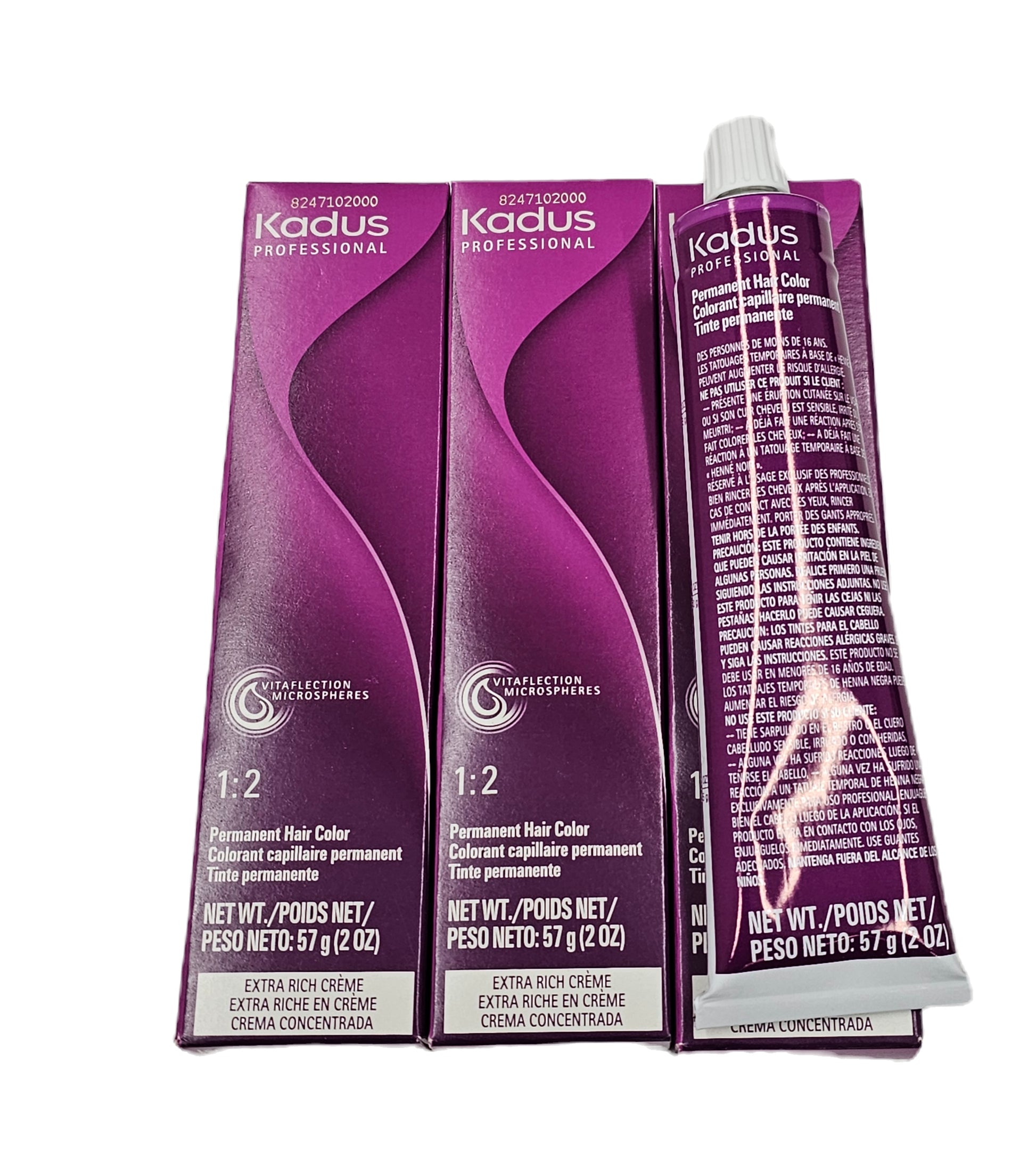 Set of 6 Kadus permanent hair color gel; 2oz; extra rich creme; byWella image 2