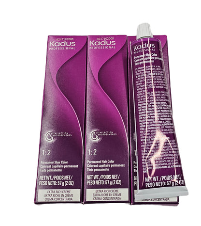 Set of 6 Kadus permanent hair color gel; 2oz; extra rich creme; byWella image 2