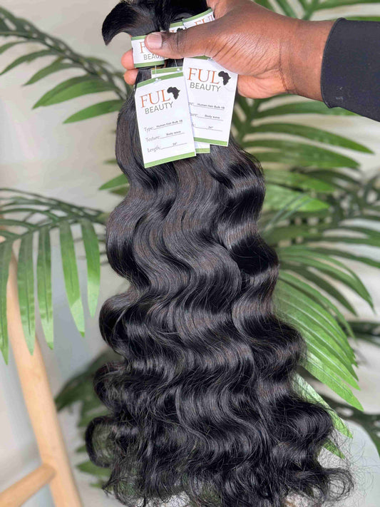 Body wave human hair bulk for braiding - curly