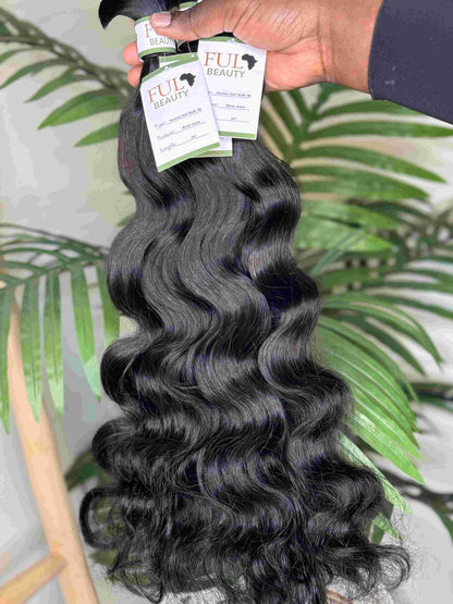 Body wave human hair bulk for braiding - curly