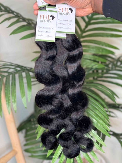 Body wave human hair bulk for braiding - curly