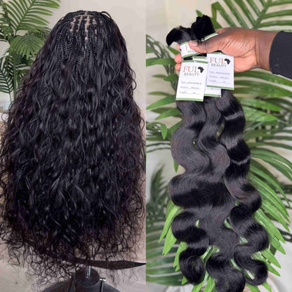 Body wave human hair bulk for braiding - curly