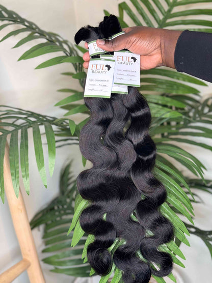 Body wave human hair bulk for braiding - curly