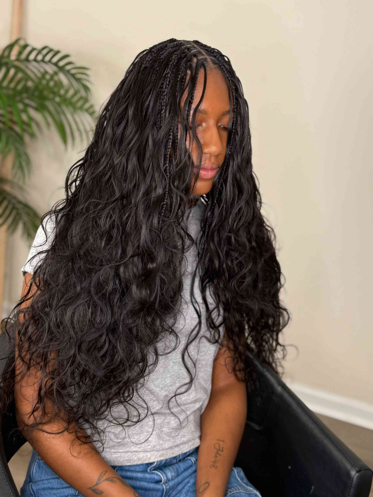 Body wave human hair bulk for braiding - curly