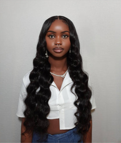 Body wave virgin human hair wig - curly