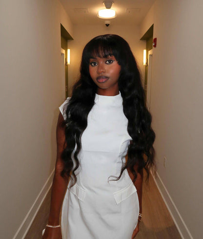 Body wave virgin human hair wig - curly