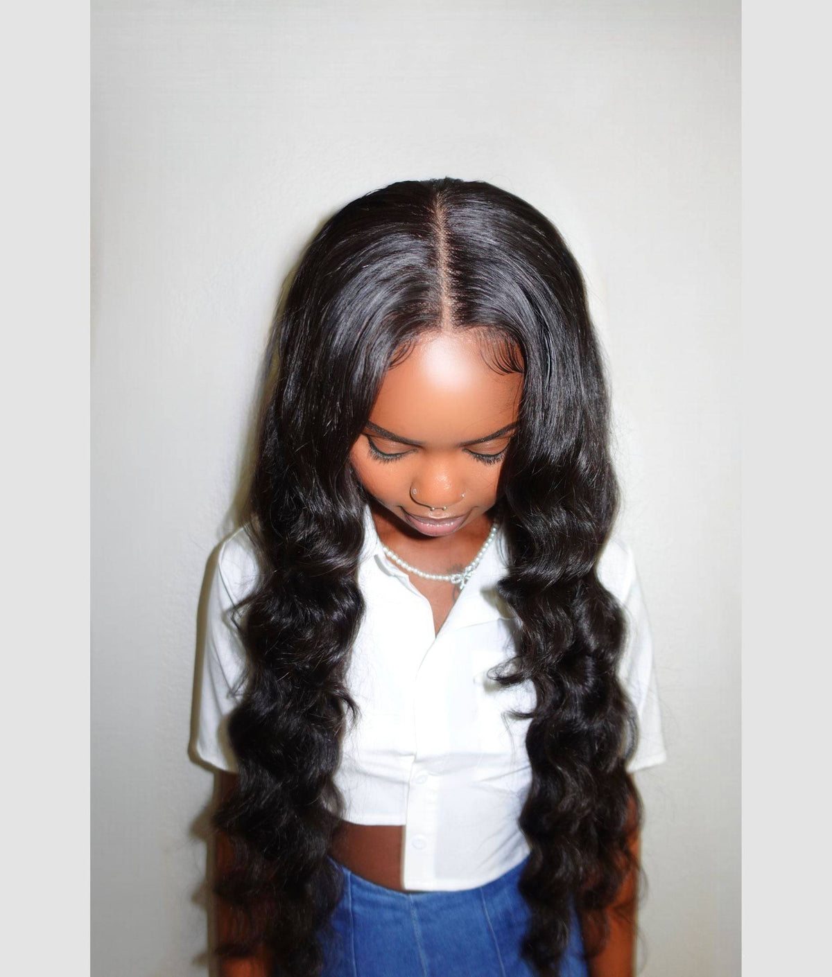 Body wave virgin human hair wig - curly