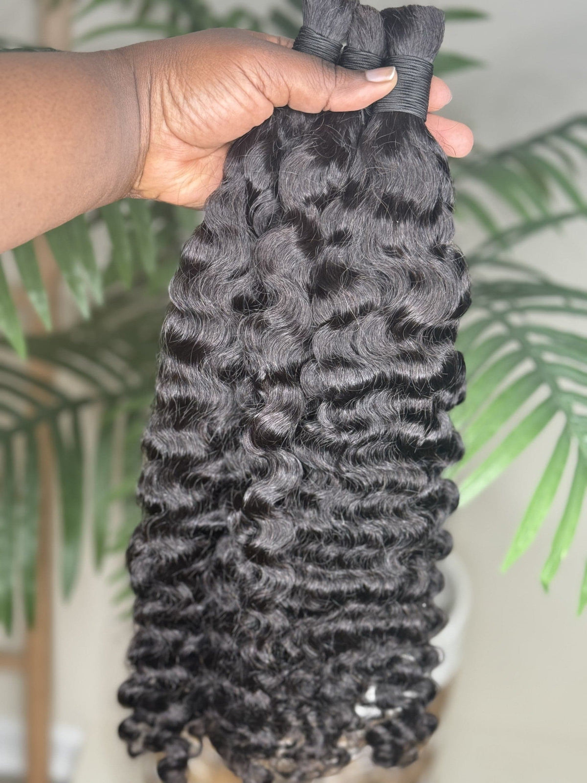 Burmese human hair bulk for braids styling - curly