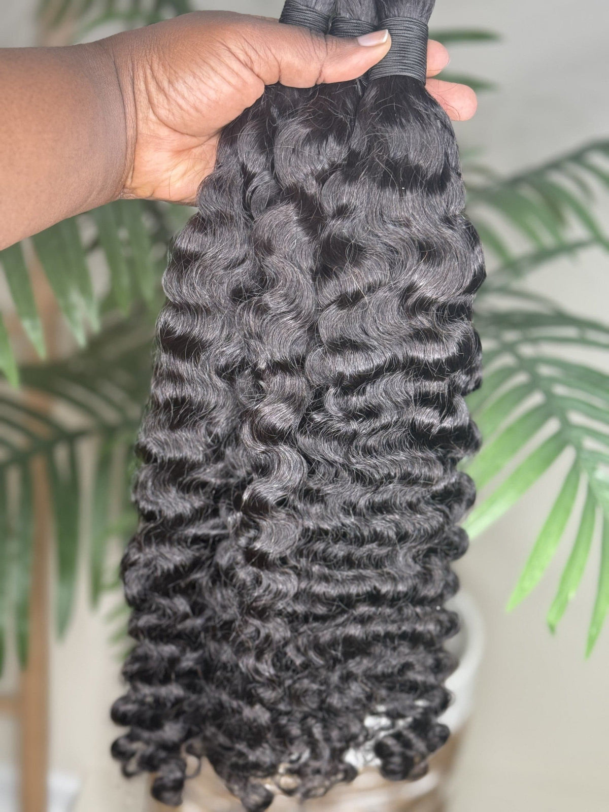 Burmese human hair bulk for braids styling - curly