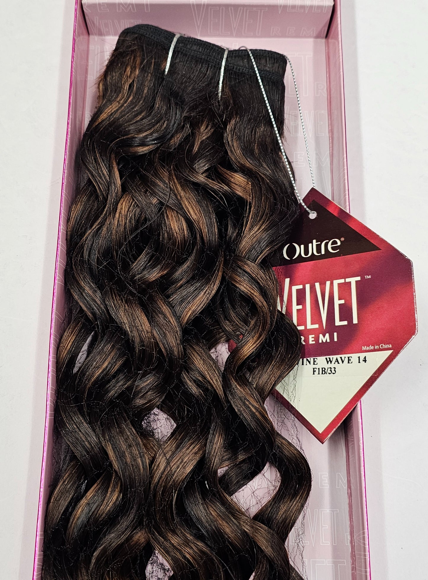 Outre velvet remi human hair weave divine wave; curly sew-in weft. image 3