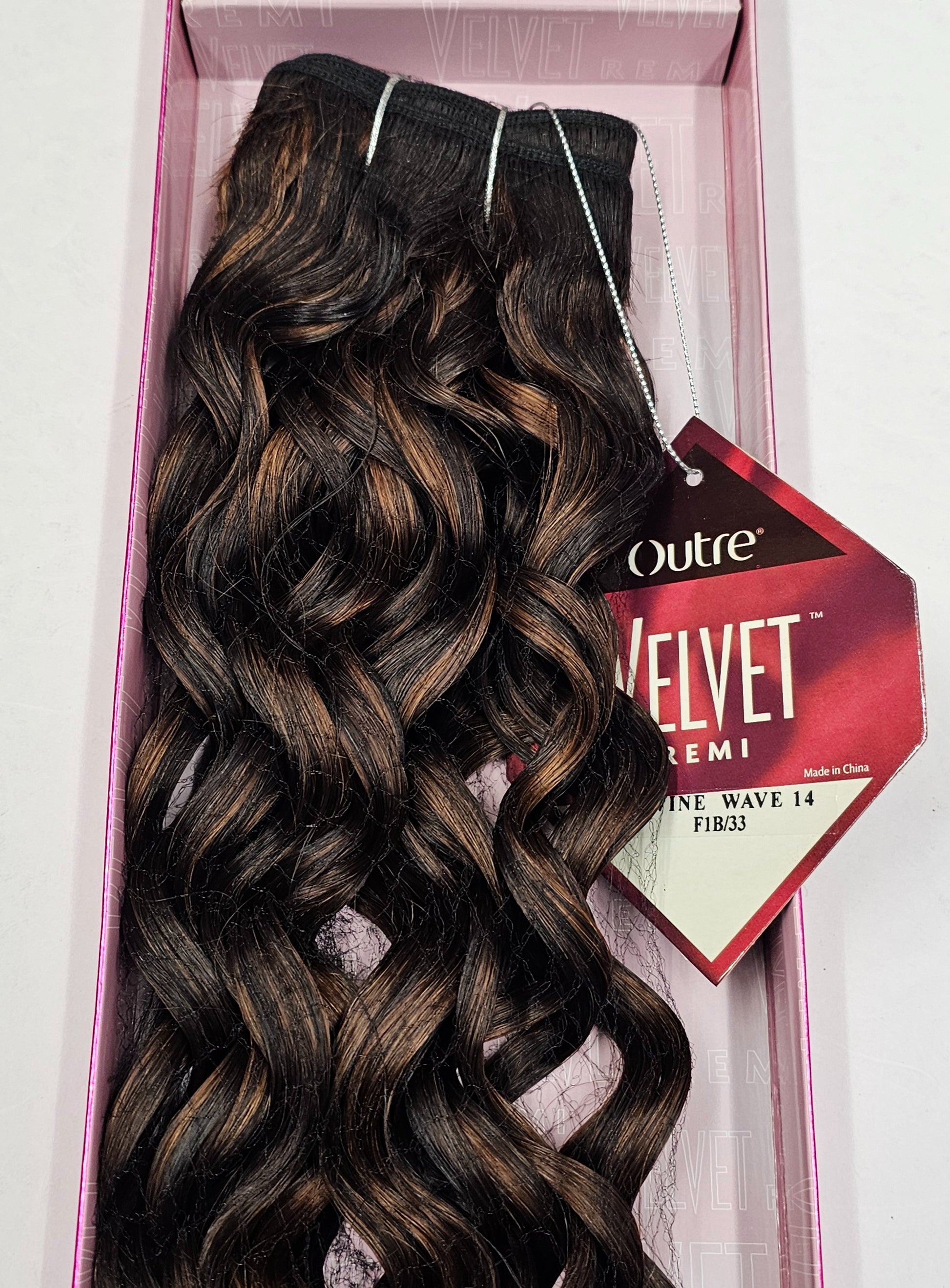 Outre velvet remi human hair weave divine wave; curly sew-in weft. image 3