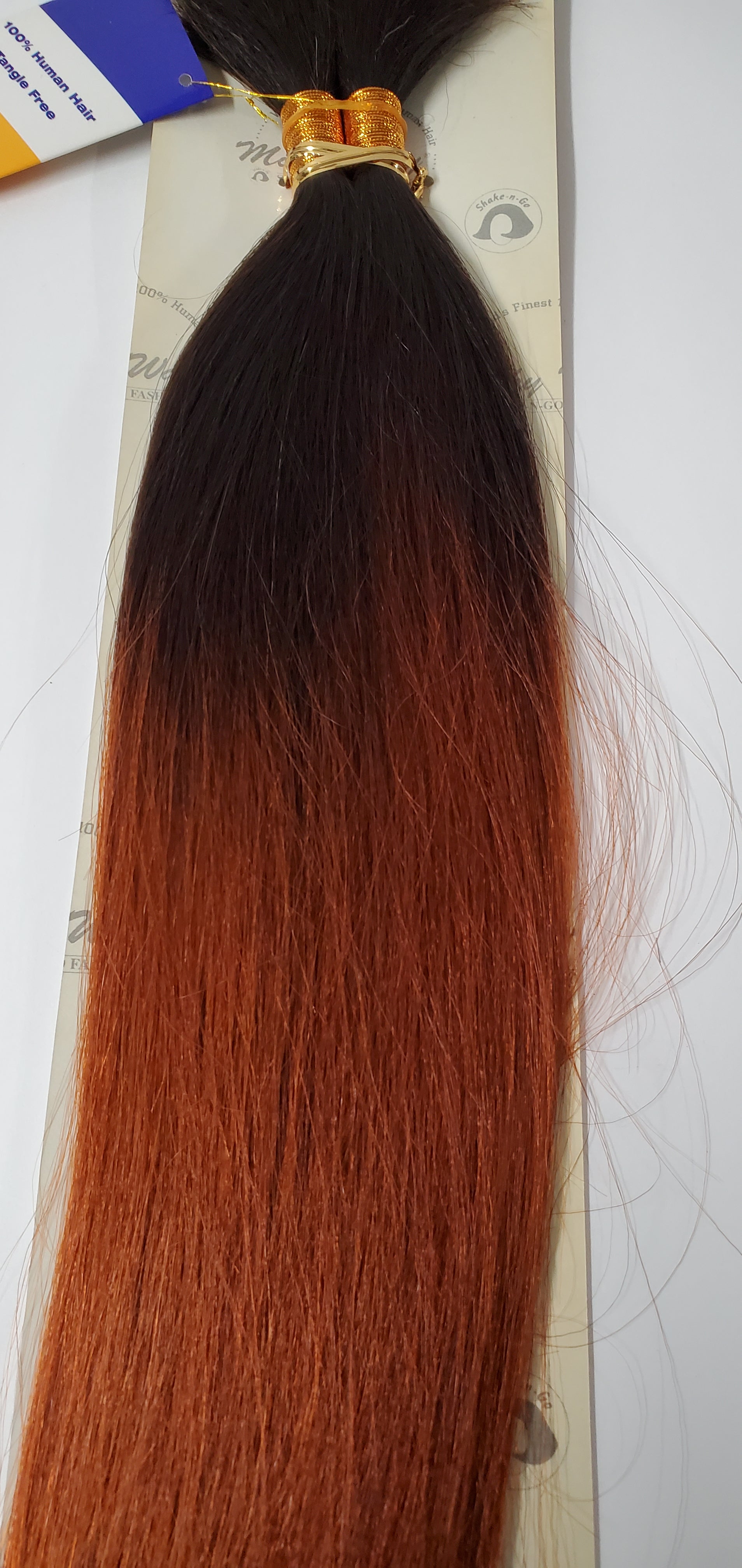 Human hair tangle-free yaki bulk straight for braiding; 16 inch. image 0