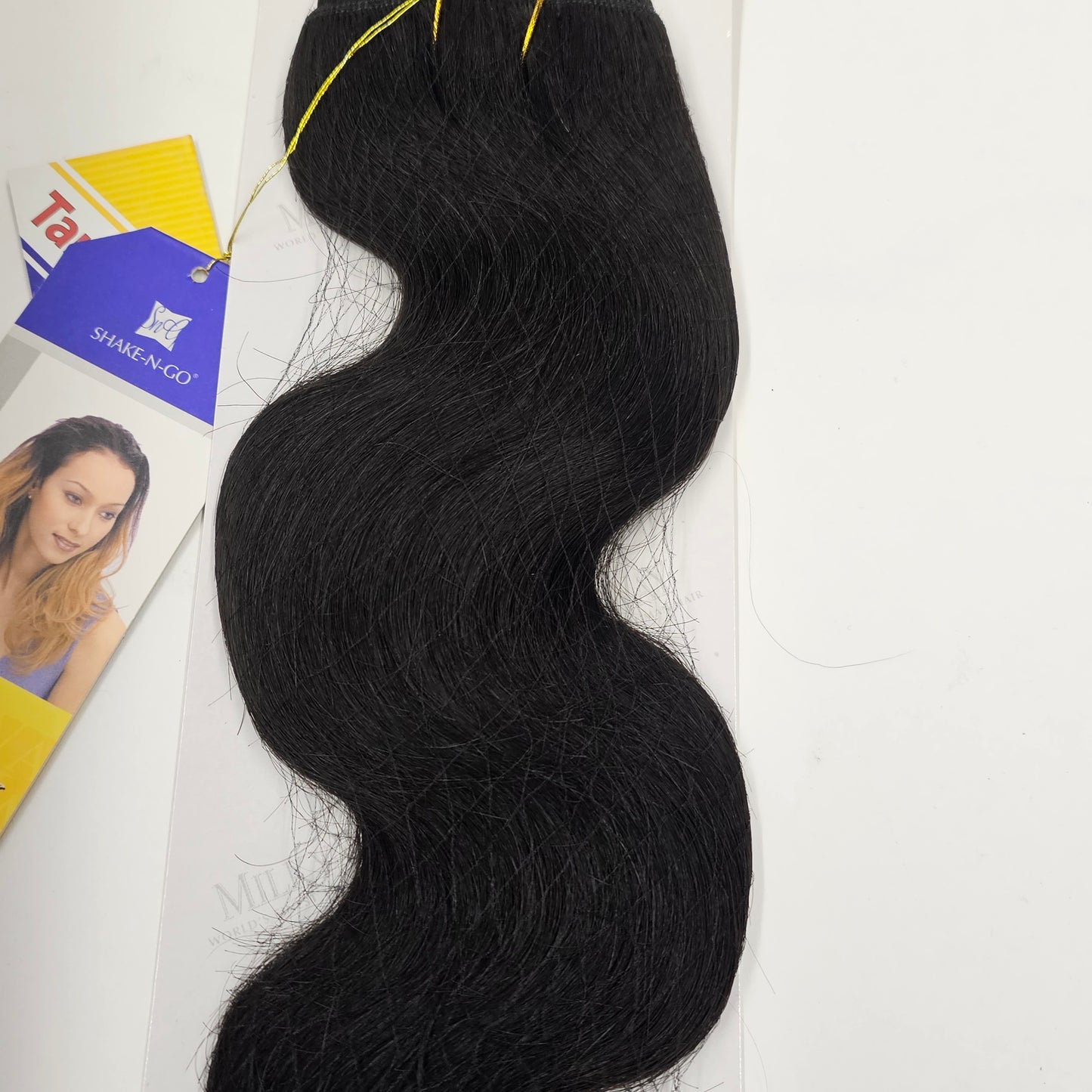 Human hair weave tangle-free body wave Milky way; curly sew-in weft. image 2