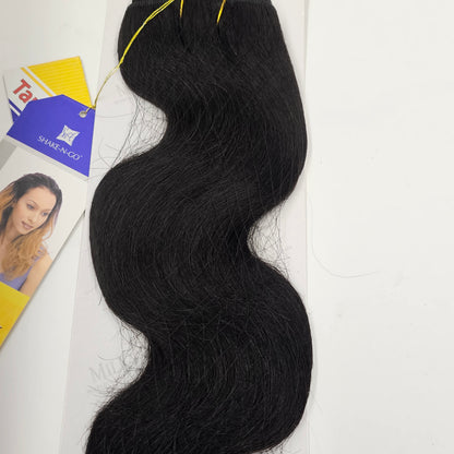 Human hair weave tangle-free body wave Milky way; curly sew-in weft. image 2