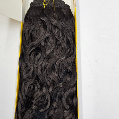 Human hair tangle-free spanish perm wave weave; curly sew-in weft. image 3