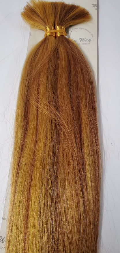 Human hair tangle-free yaki bulk straight for braiding; 16 inch. image 3