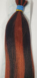 Human hair tangle-free micro perm yaki bulk for braiding; straight. image 0