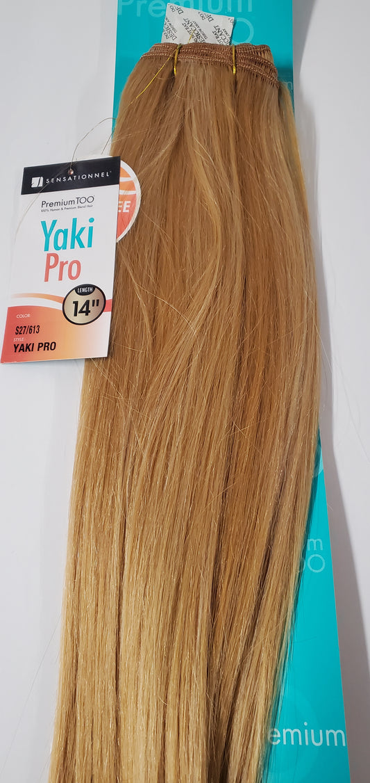 Human hair and premium blend weave; straight sew-in weft image 0